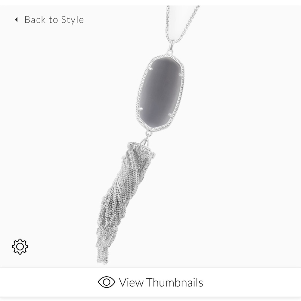 Kendra Scott Rayne Necklace—Silver Slate Cat Eye Rhodium